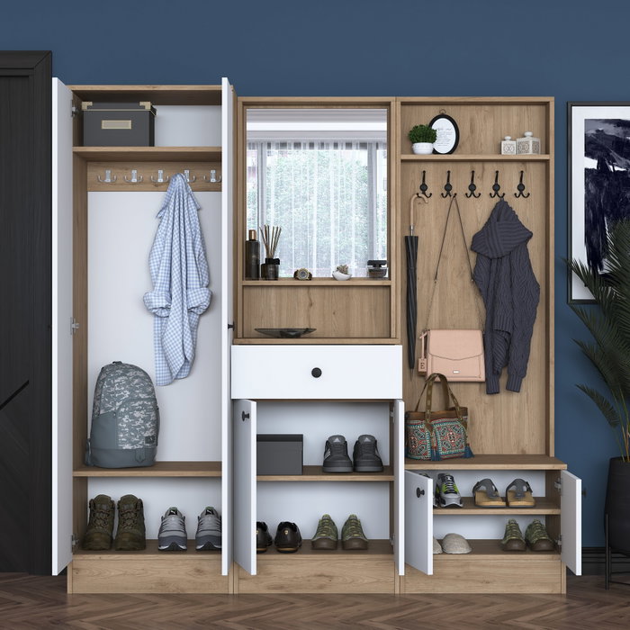 Hanah Home Recibidor P6 - M3 - 2490 Blanco y Nogal